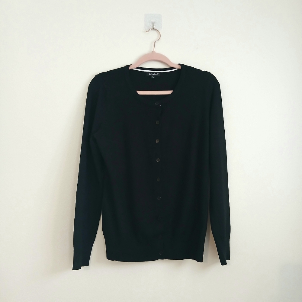 A. Jesdani Black Button-Up Cardigan